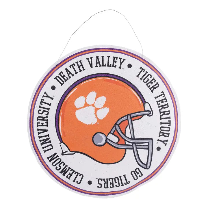 Reversible Clemson Burlap Door Hanger