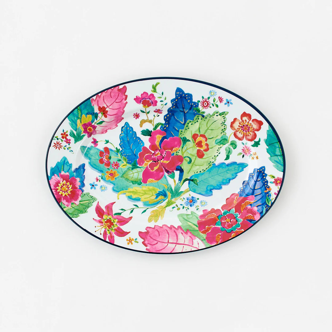 Melamine Tobacco Leaf Oval Platter 17"